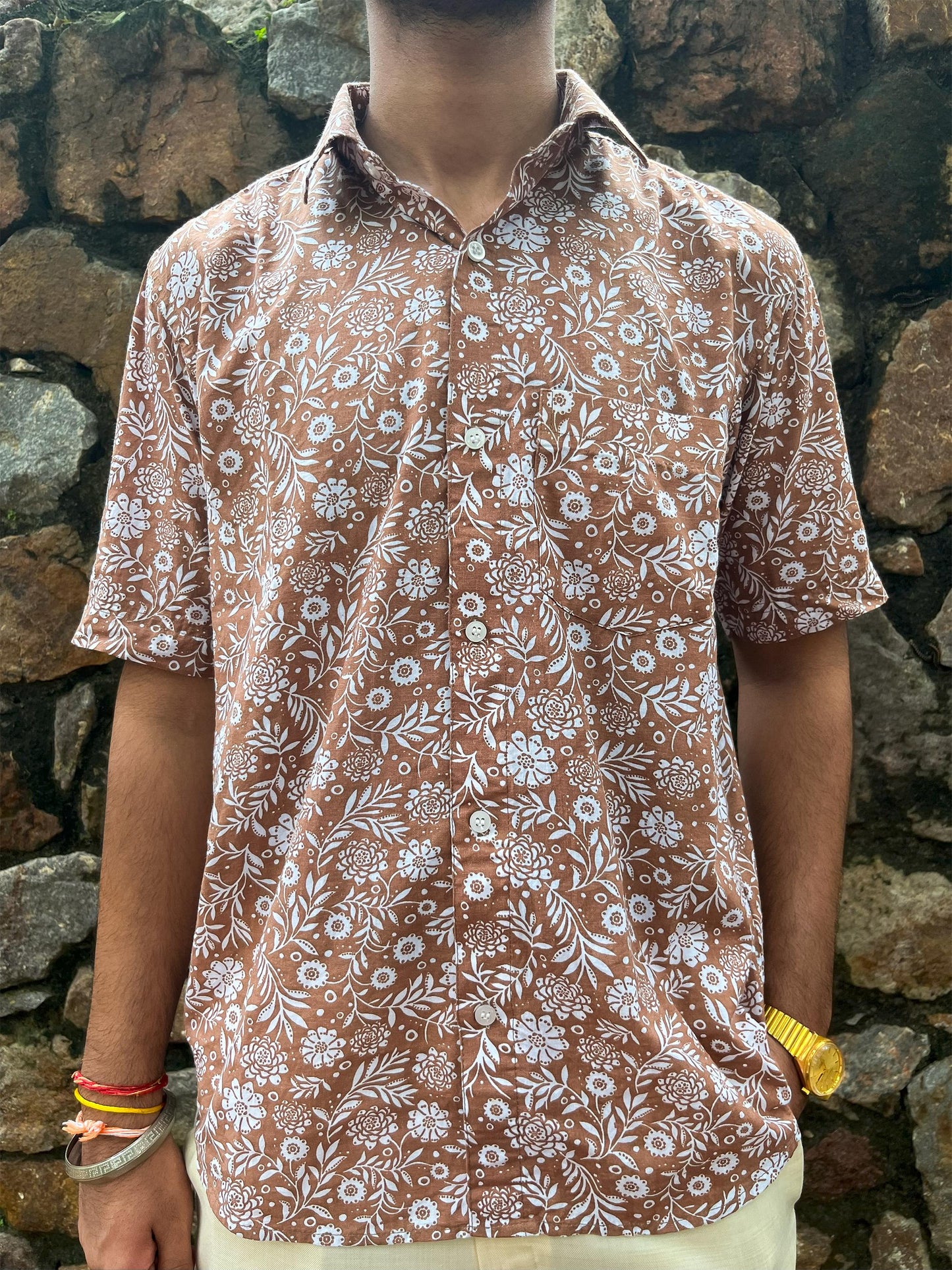 Tropical Brown oversize shirt