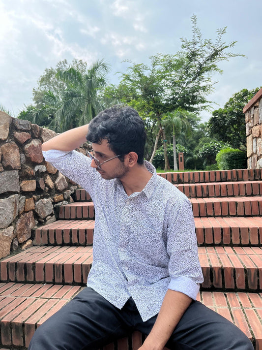 Black and white Classic full sleeves shirt