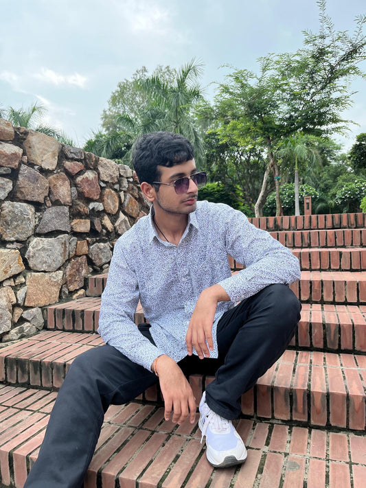 Black and white Classic full sleeves shirt