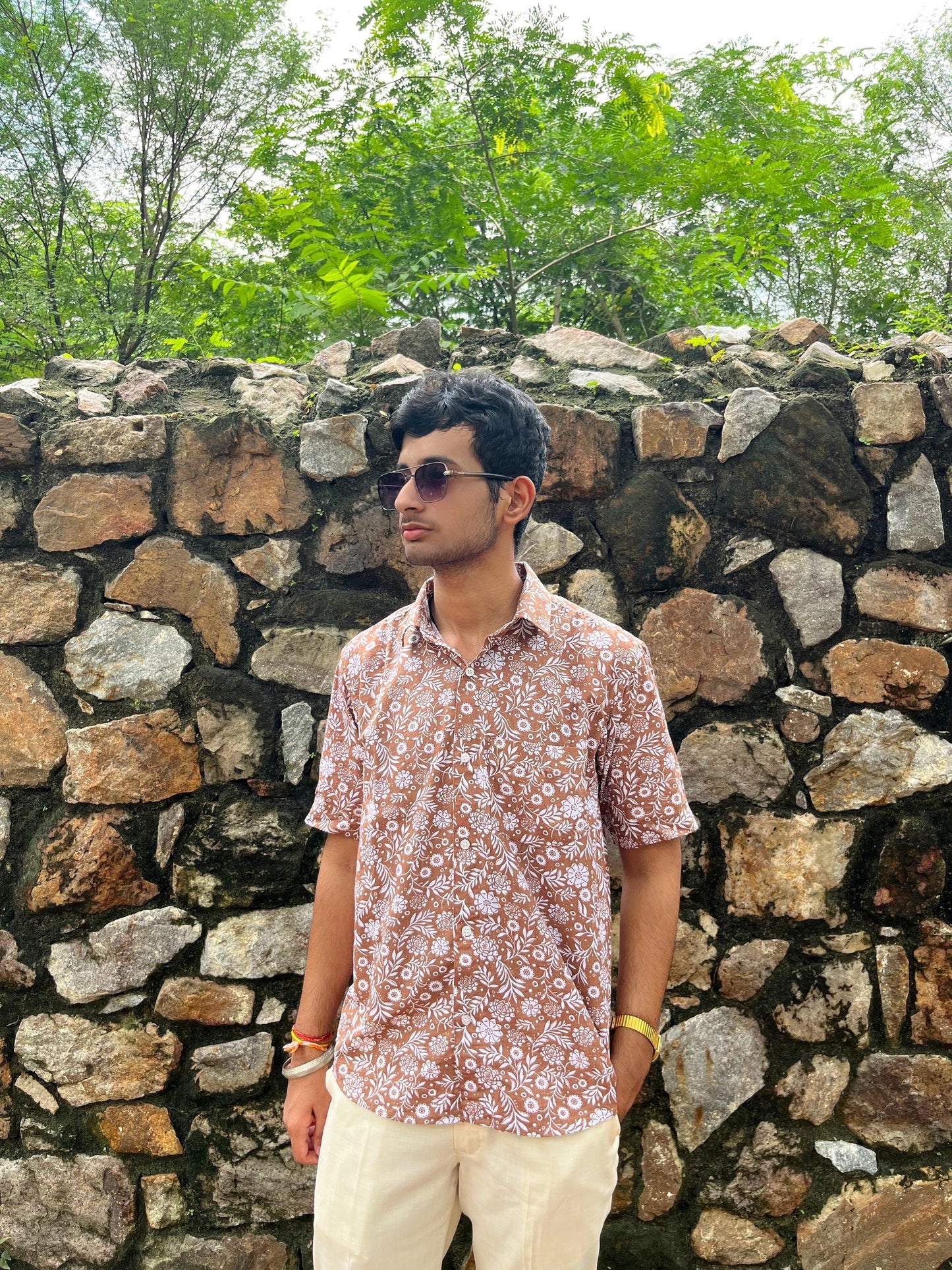 Tropical Brown oversize shirt