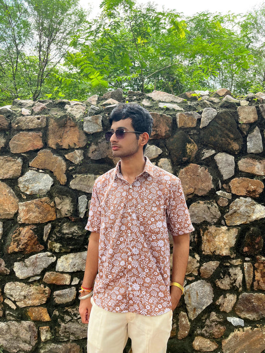 Tropical Brown oversize shirt