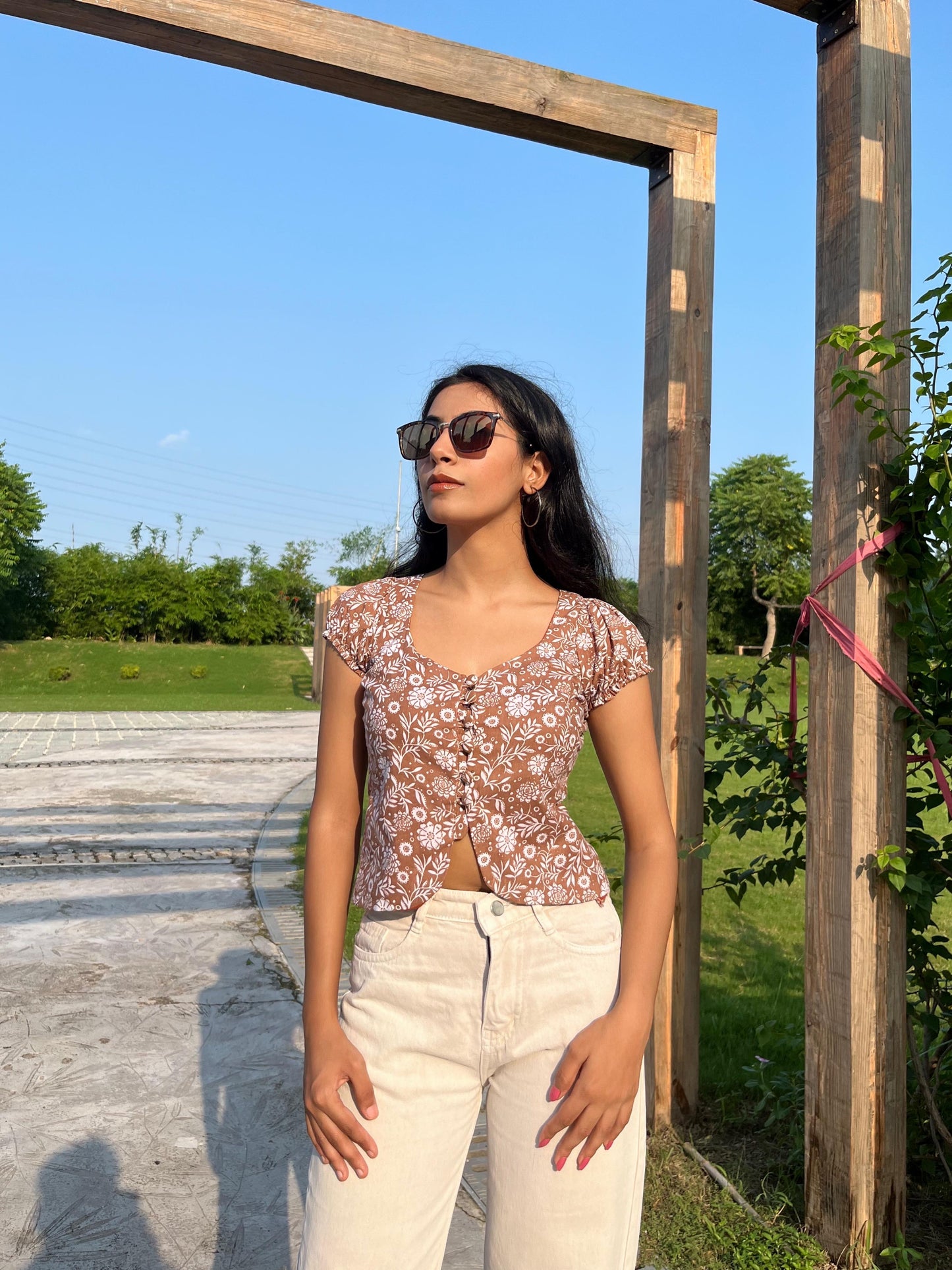 Mehar Button Up Indo western Top