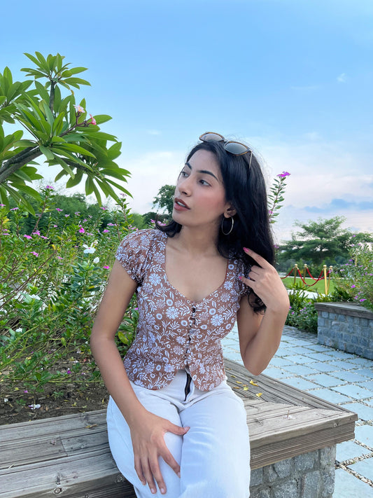 Mehar Button Up Indo western Top